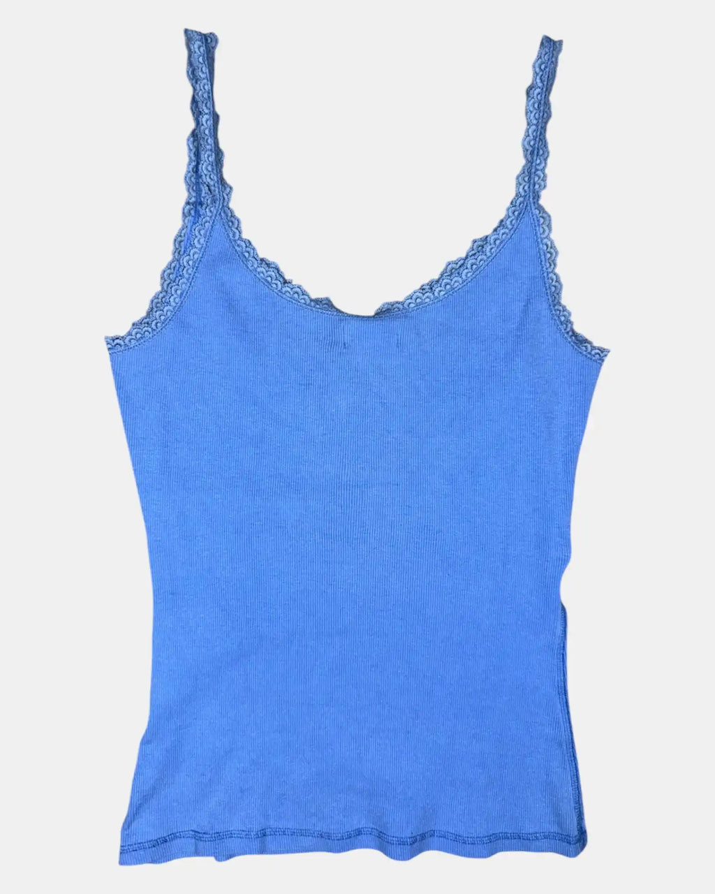 Blue Cami Top with Lace Sleeves