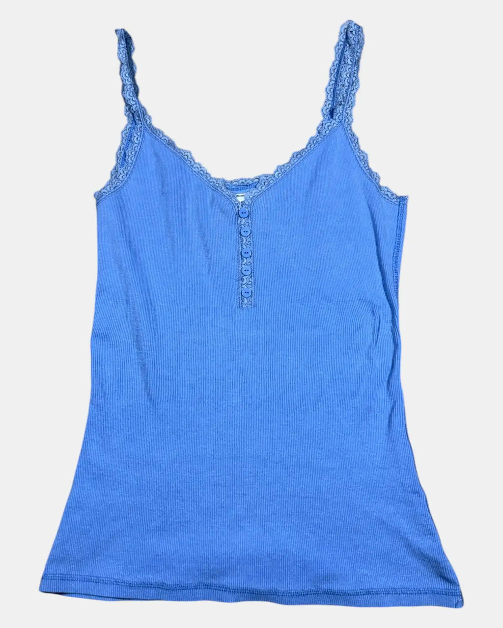 Blue Cami Top with Lace Sleeves