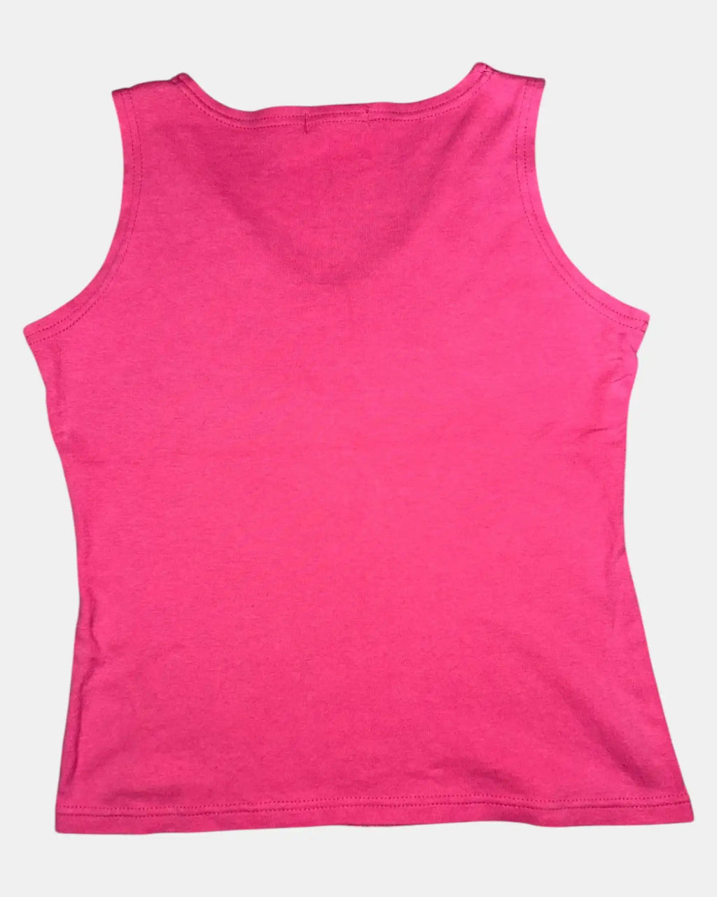 Y2K Pink Tank Top with Lace Trim Neckline