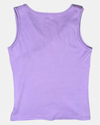 Y2K Light Purple Tank Top with Lace Trim Neckline