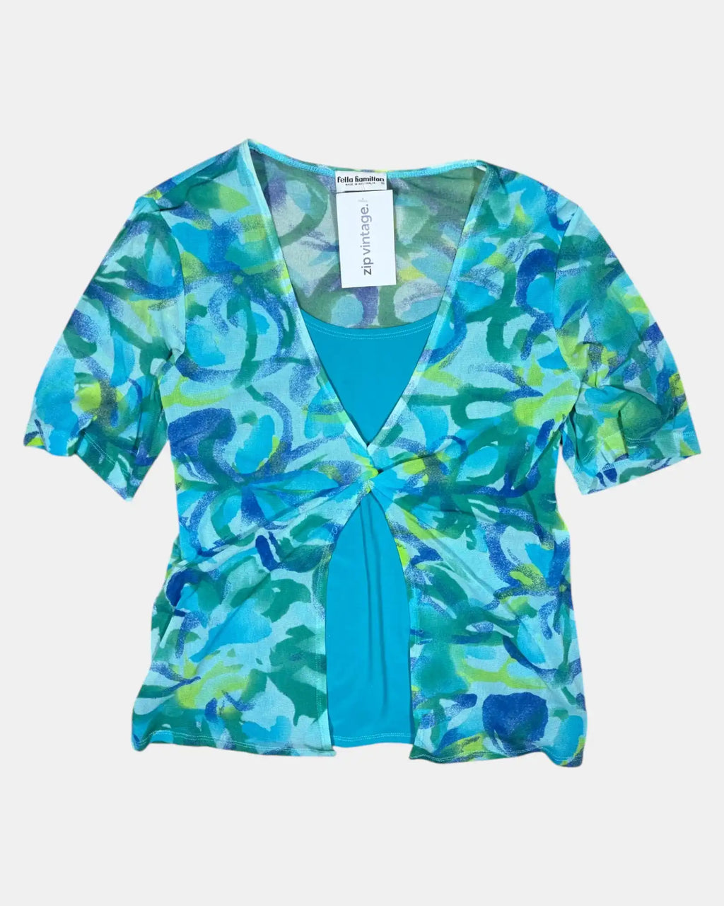Blue & Green Swirl Mesh Shirt
