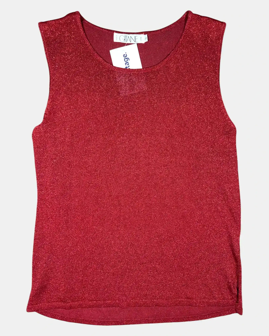 Red Mesh Sparkly Tank Top