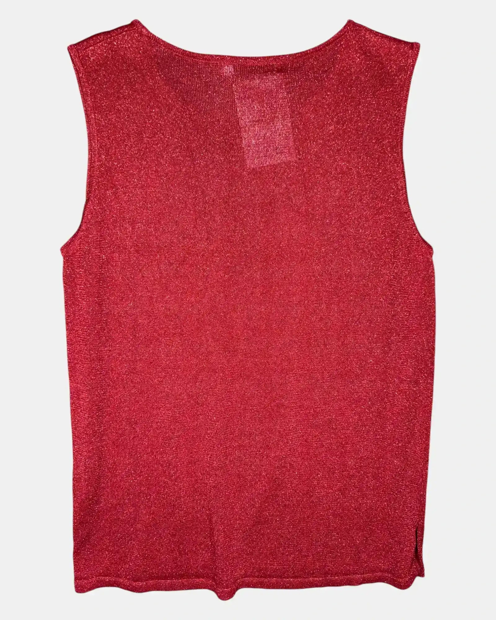 Red Mesh Sparkly Tank Top