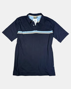 Blue Polo Shirt with Blue & Cream Stripe