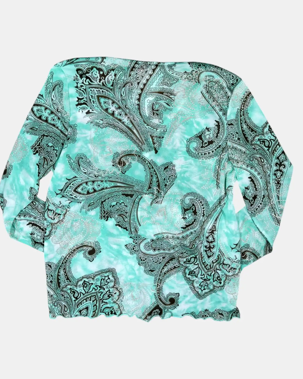 Light Blue Paisley Print Long Sleeve