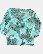 Light Blue Paisley Print Long Sleeve