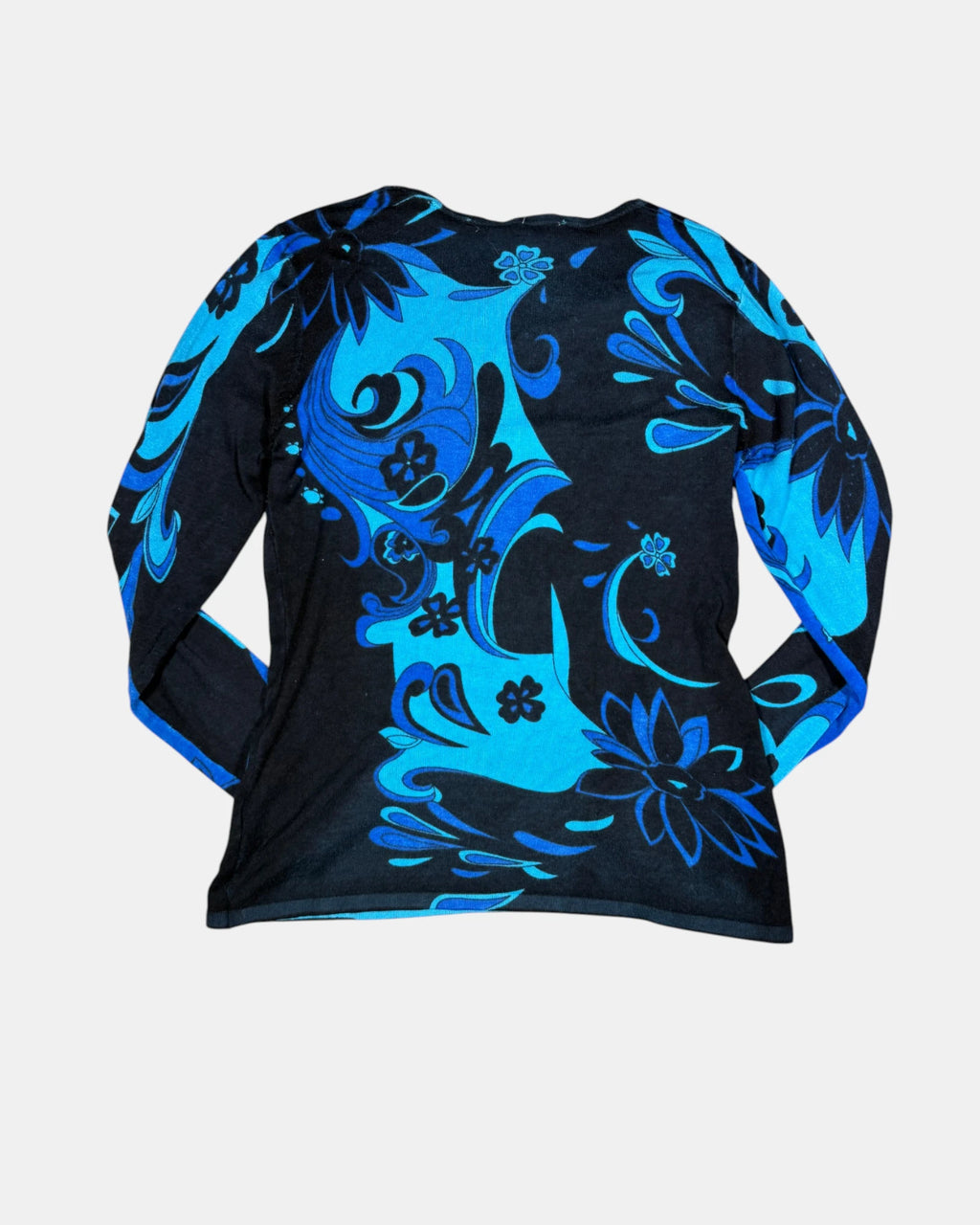 Blue & Black Paisley Jumper/Long Sleeve | Estimated Size M
