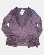 Purple Lace Rouched Tie-Up Top | Est. Size 10-12 - Zip Vintage