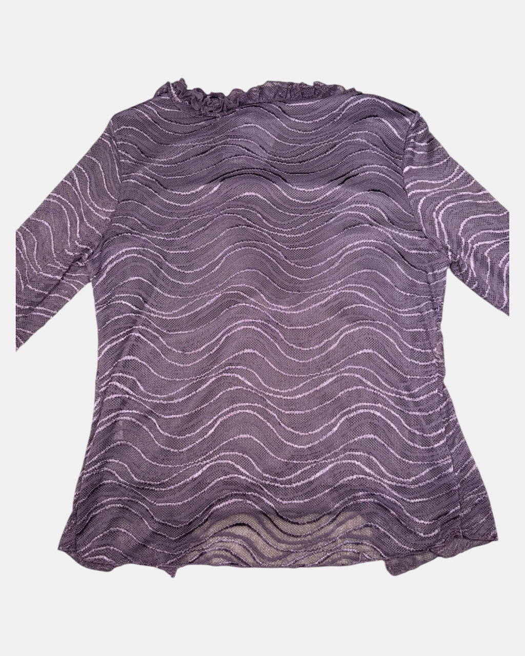 Purple Lace Rouched Tie-Up Top | Est. Size 10-12 - Zip Vintage