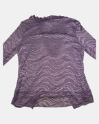 Purple Lace Rouched Tie-Up Top | Est. Size 10-12 - Zip Vintage