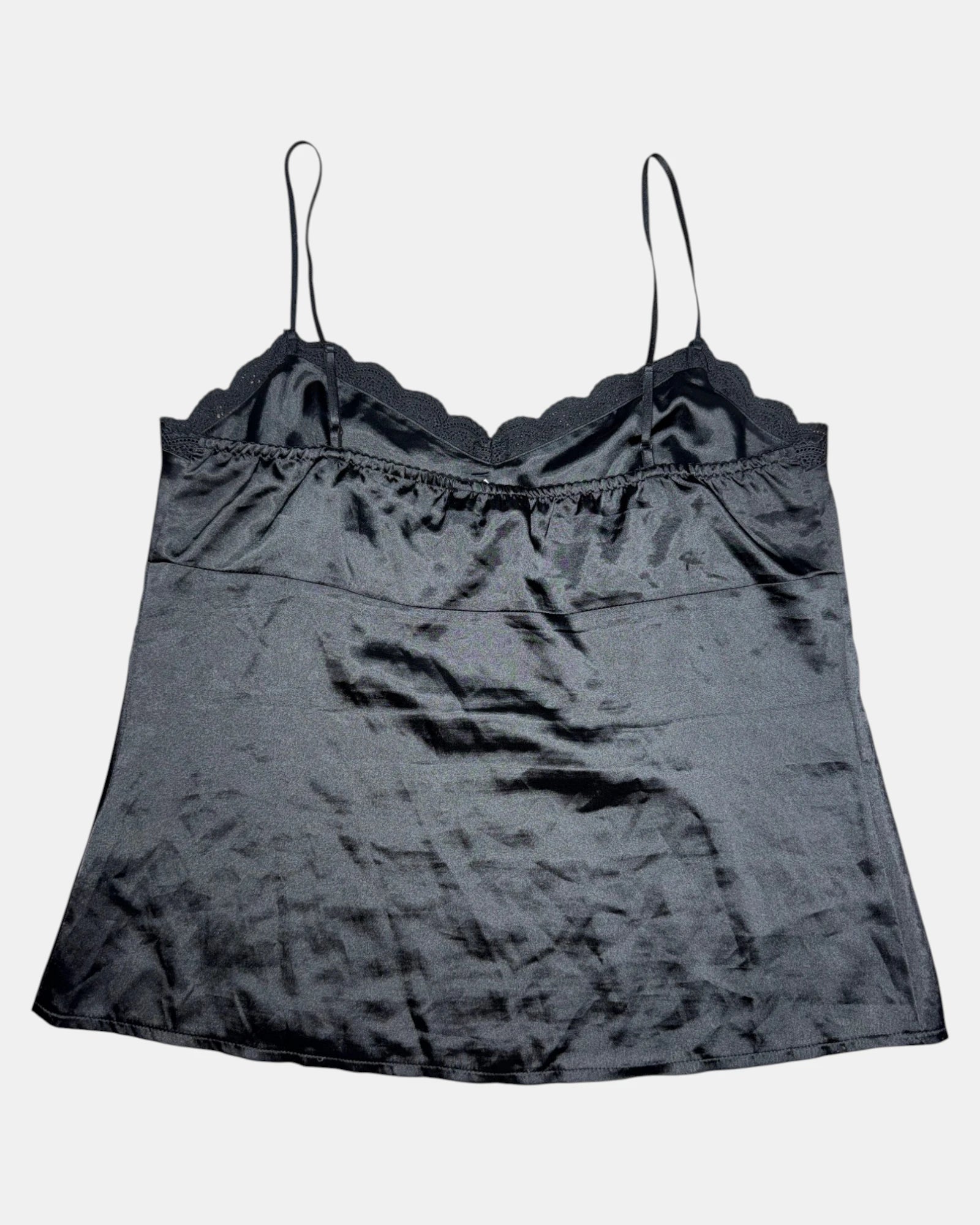 Black Cami Top with Lace Trim | Est. Size 12