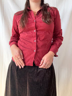 Red Striped Button Up Top | Size 10