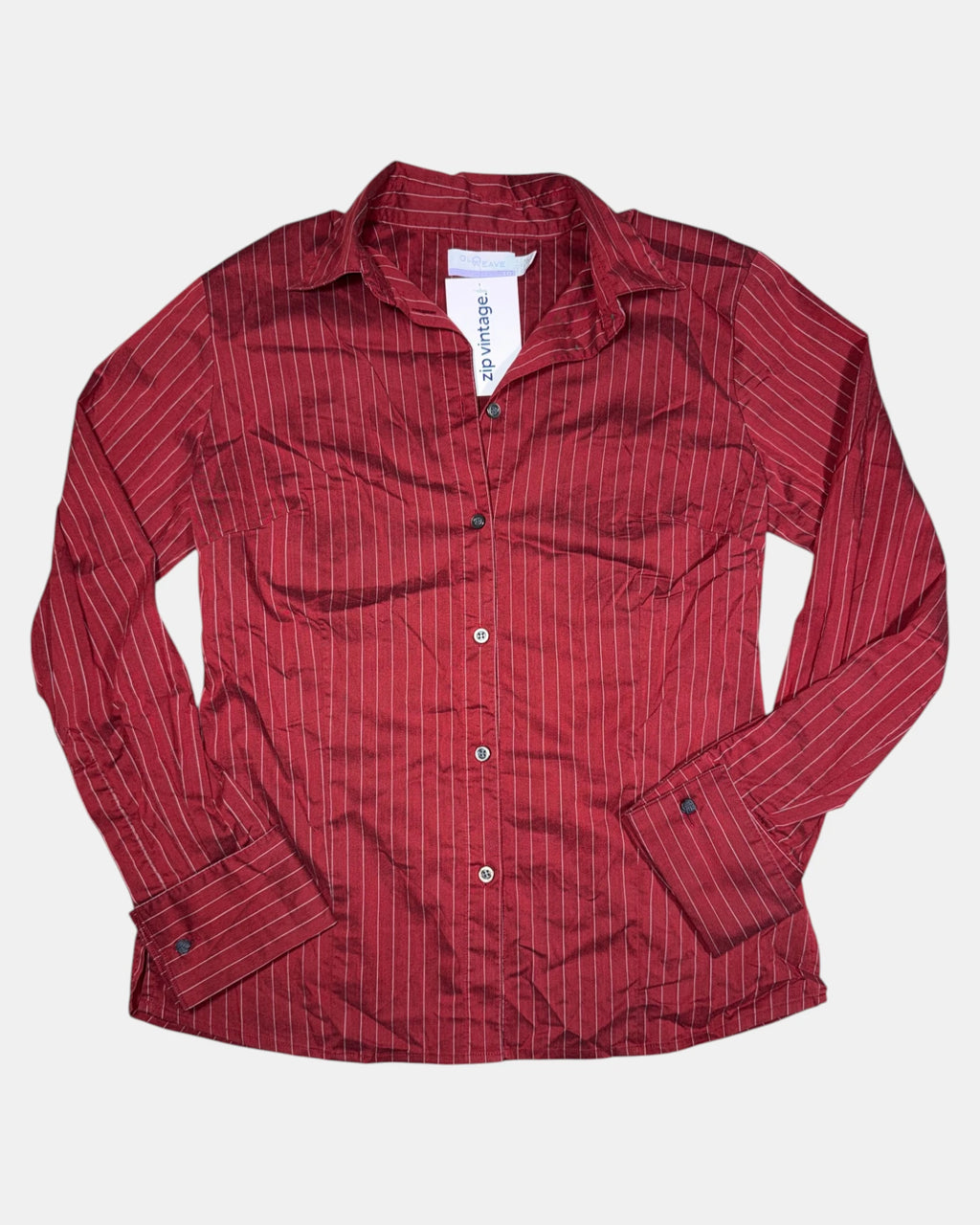 Red Striped Button Up Top | Size 10