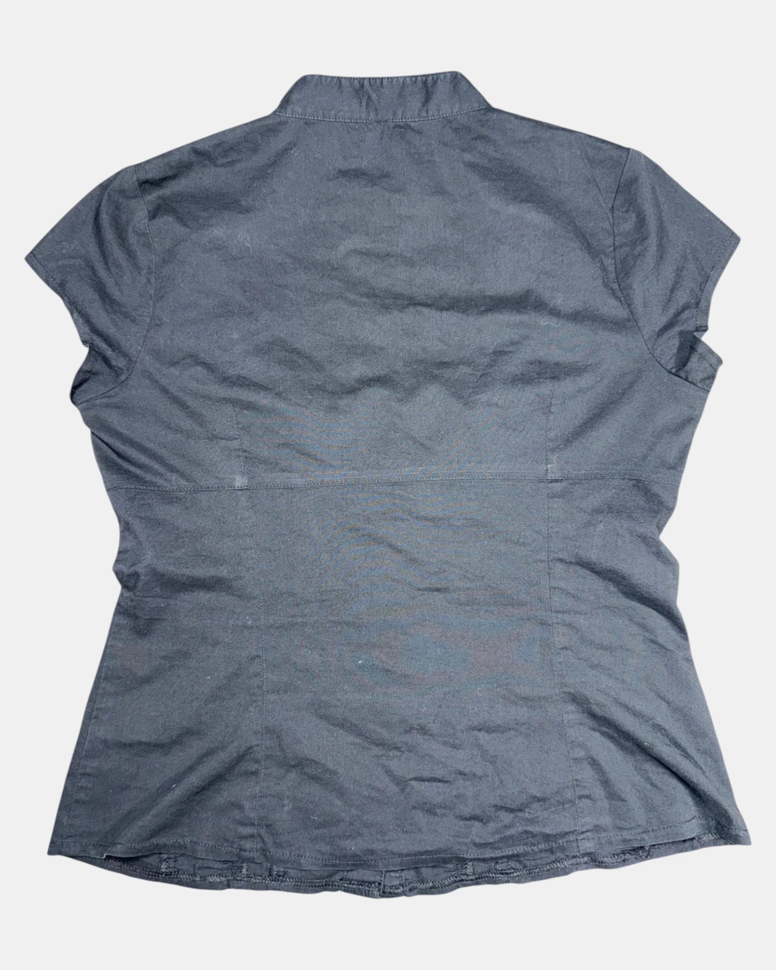 Black Button Up Blouse | Est. Size 8-10 - Zip Vintage