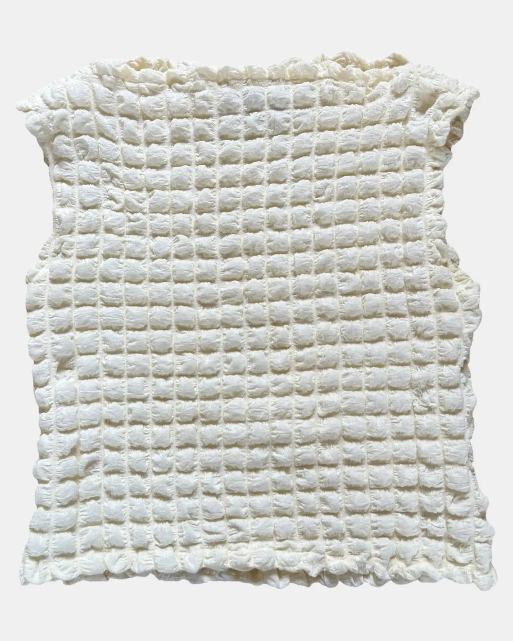 Cream Textured Square Style Top