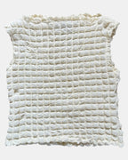 Cream Textured Square Style Top