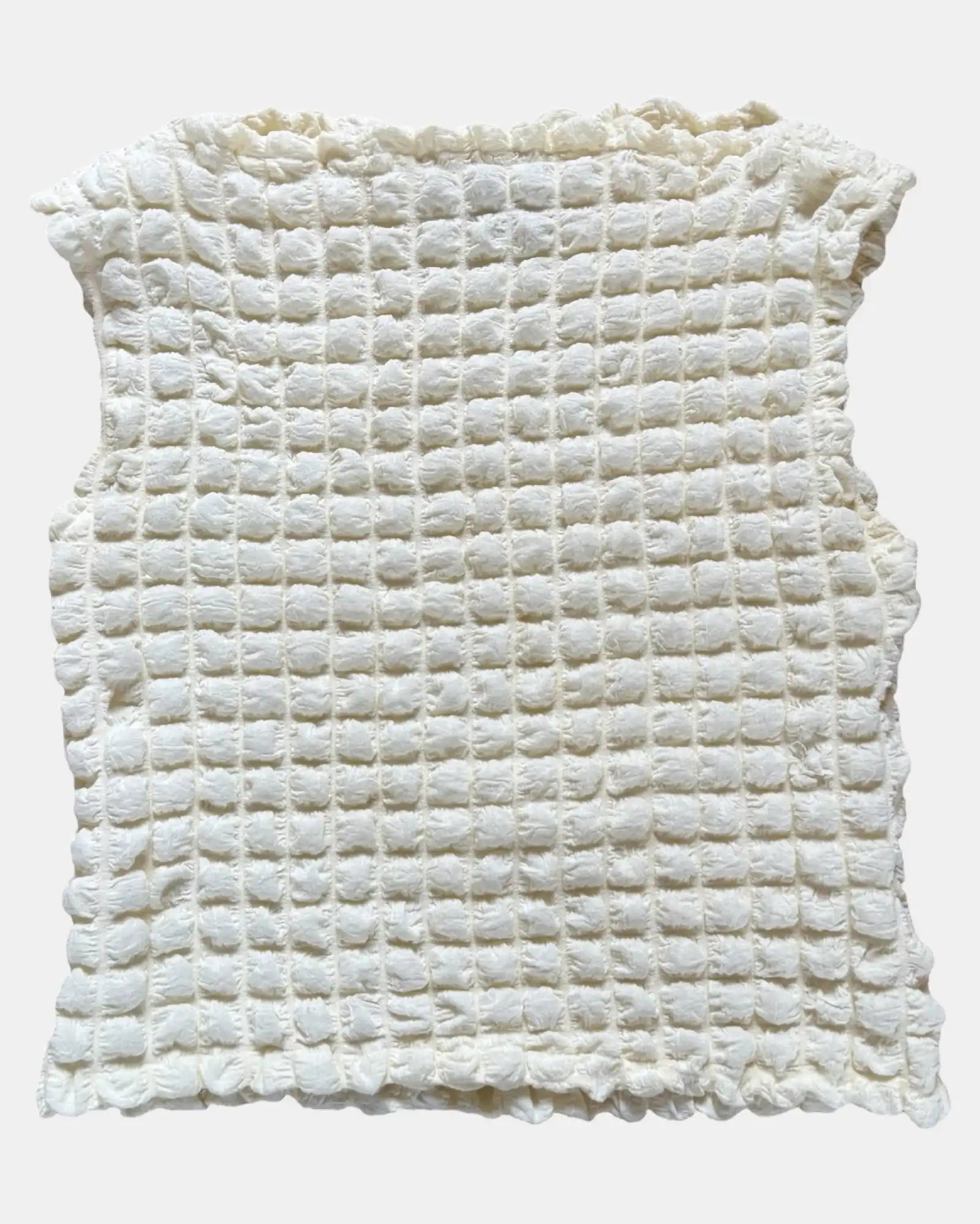 Cream Textured Square Style Top