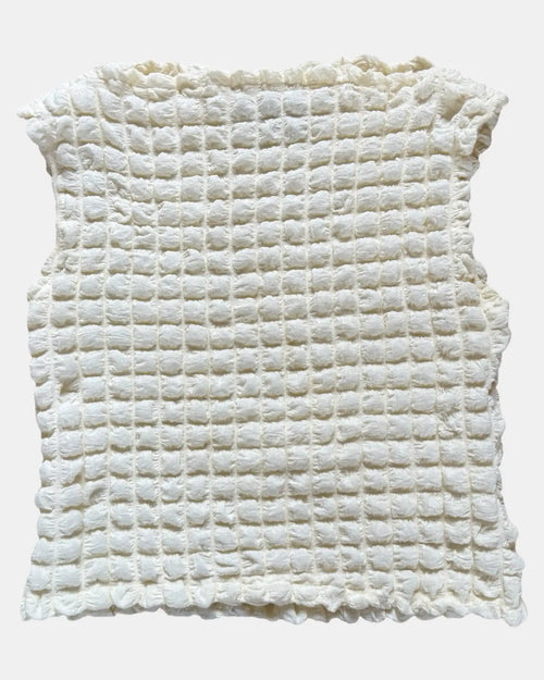 Cream Textured Square Style Top