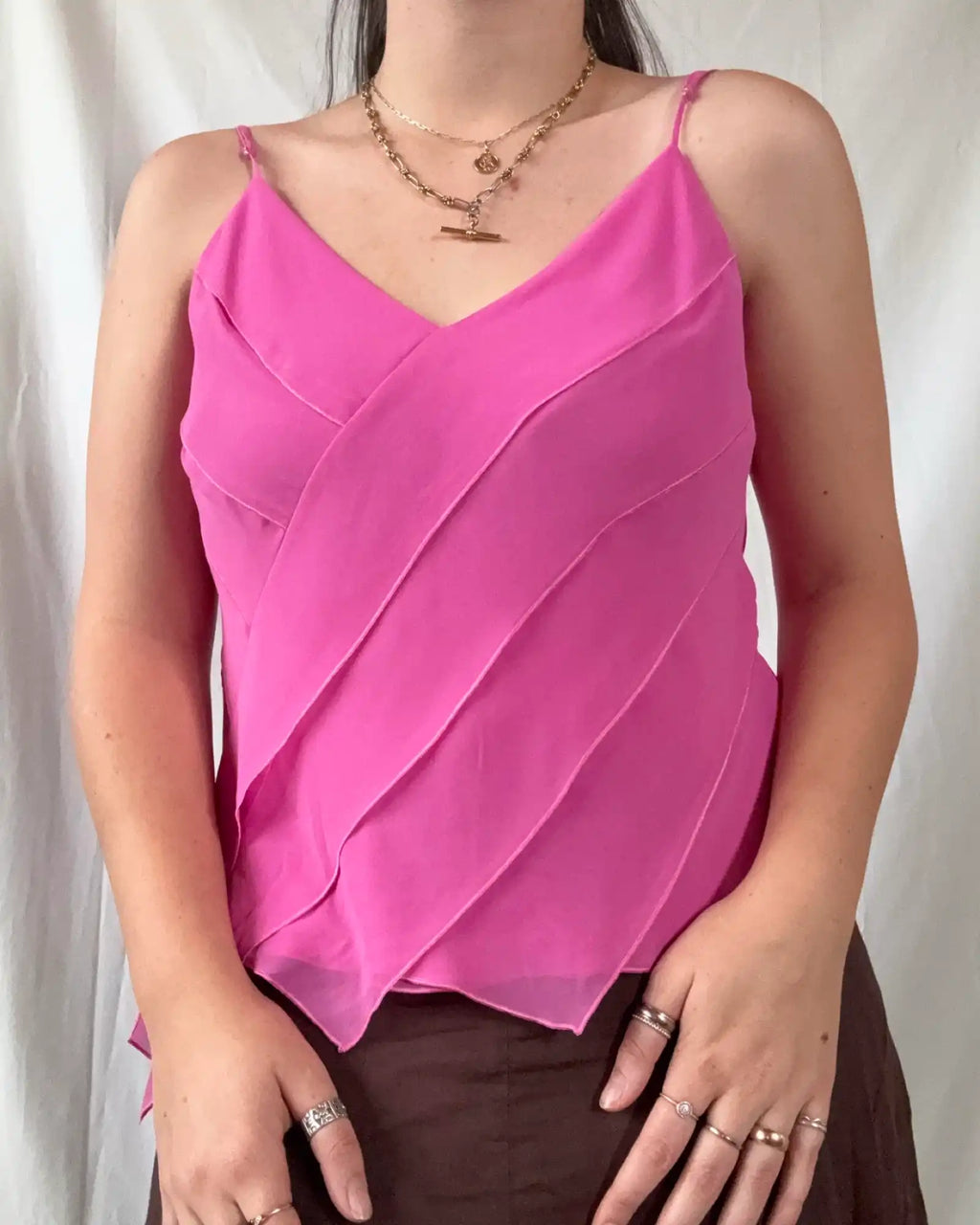 Pink Ruffled Layered Top