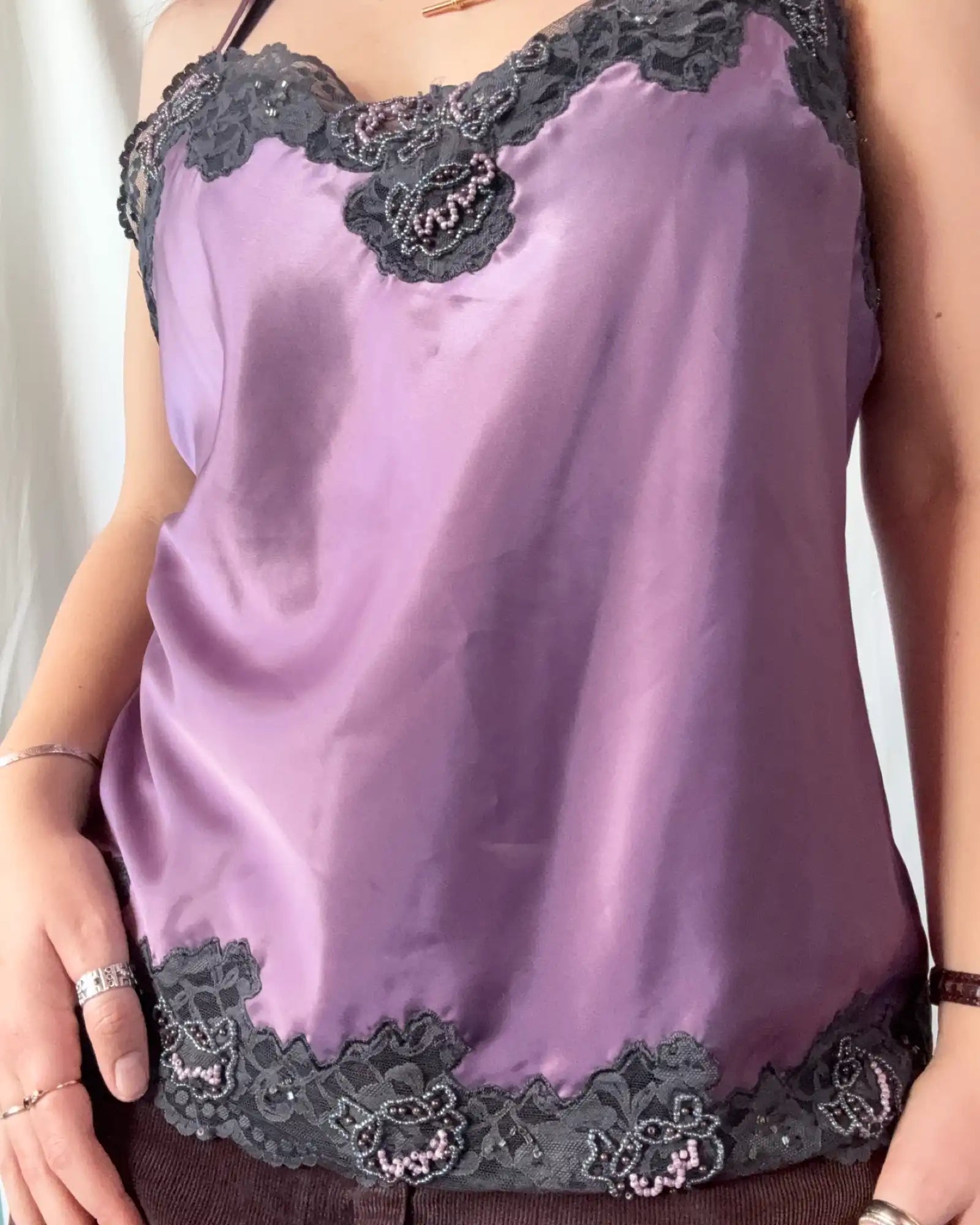 Purple Cami Top with Beading Details