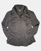 Brown Striped Fitted Top