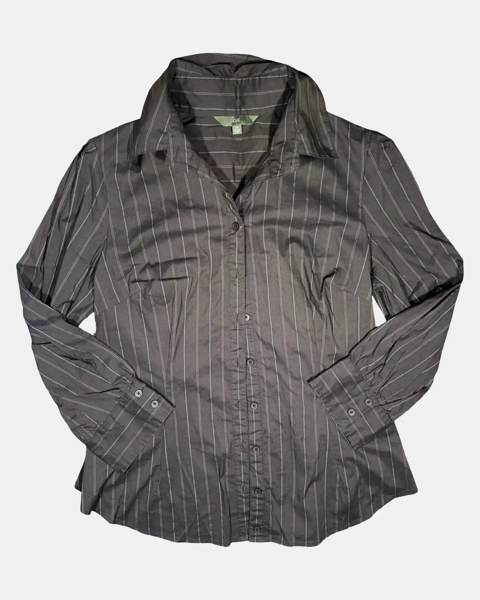 Brown Striped Fitted Top