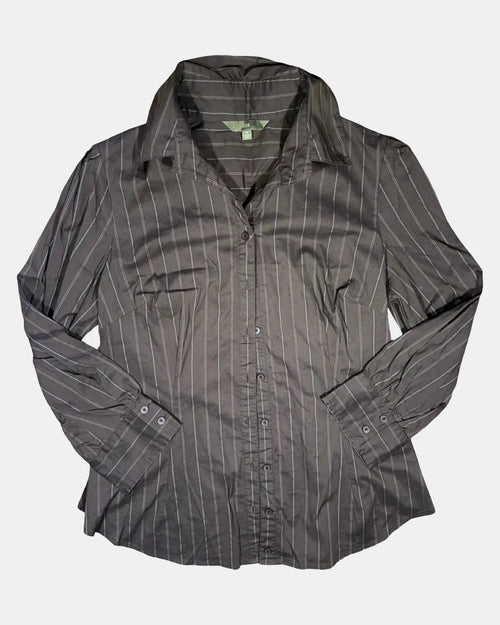 Brown Striped Fitted Top