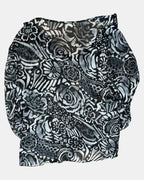Black and White Flowy Mesh Tie Up Top
