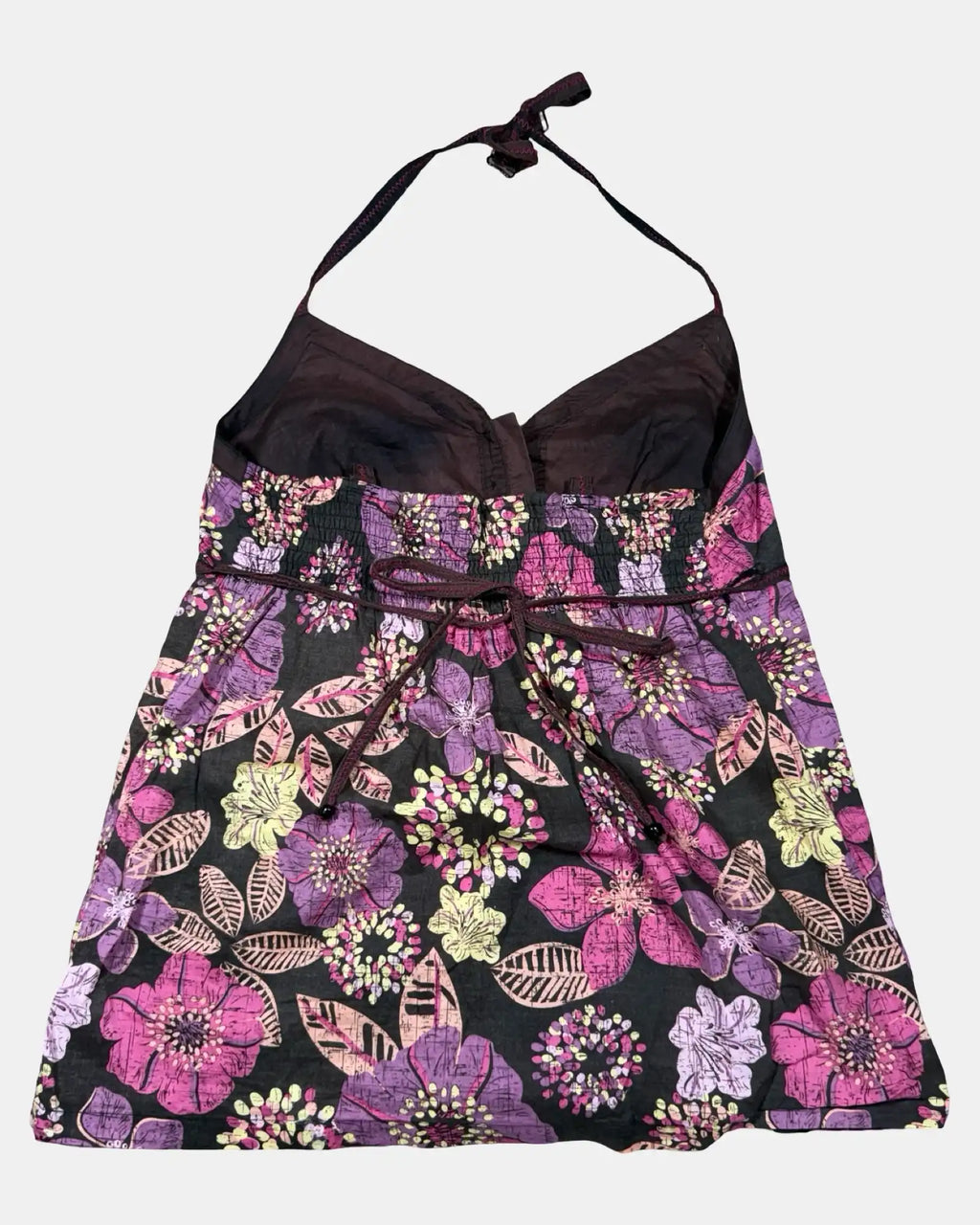 Brown and Colourful Halter Neck Top