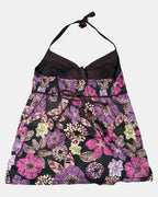 Brown and Colourful Halter Neck Top