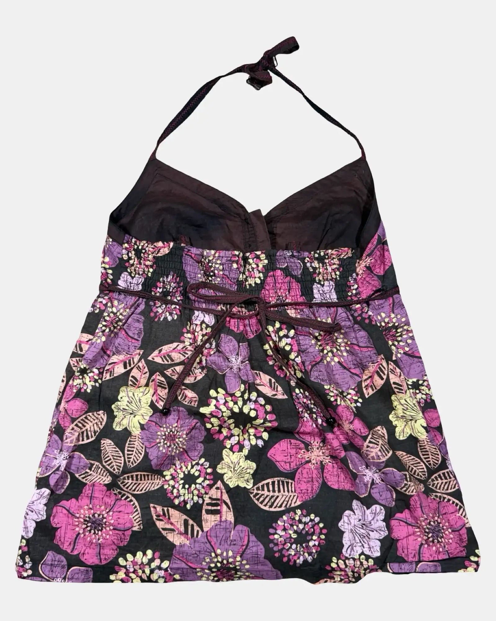 Brown and Colourful Halter Neck Top