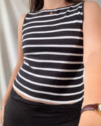 Black and White Striped Tank Top