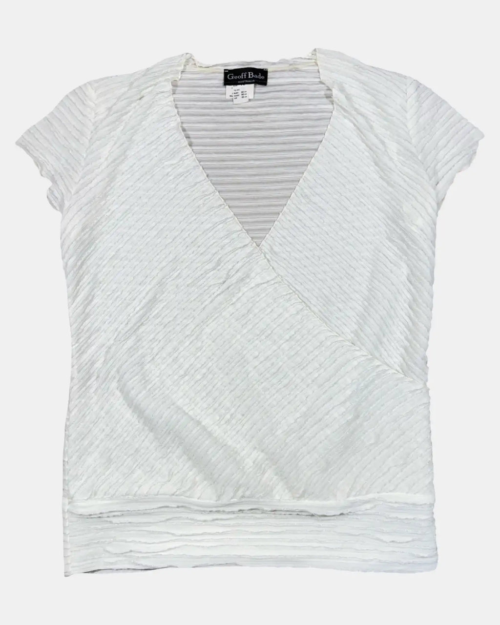 White Mesh Ruffle Wrap Top