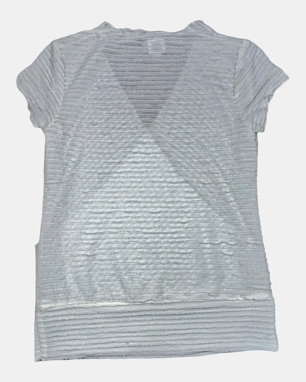 White Mesh Ruffle Wrap Top