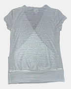 White Mesh Ruffle Wrap Top