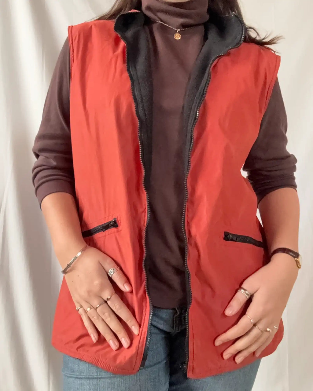 Orange Vest with Black Trim
