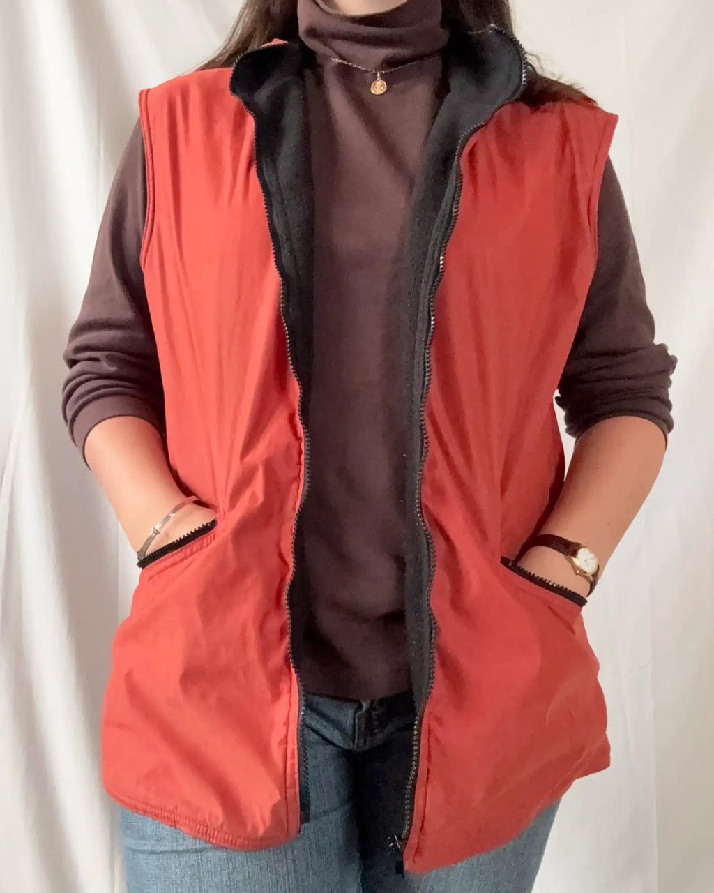 Orange Vest with Black Trim