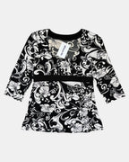 Paisley Pattern Black & White Long Sleeve