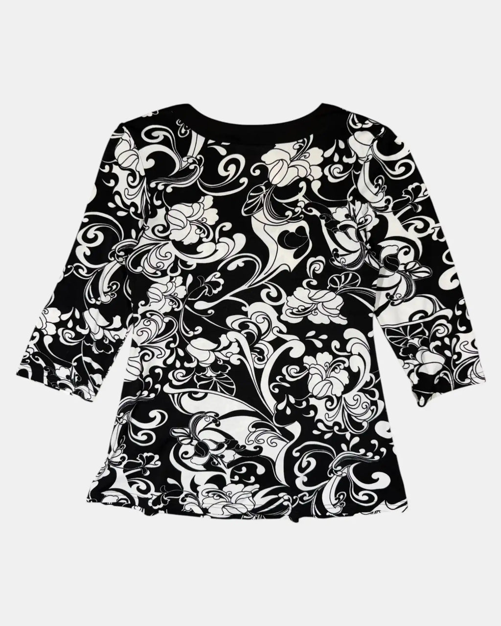 Paisley Pattern Black & White Long Sleeve