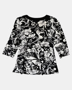 Paisley Pattern Black & White Long Sleeve