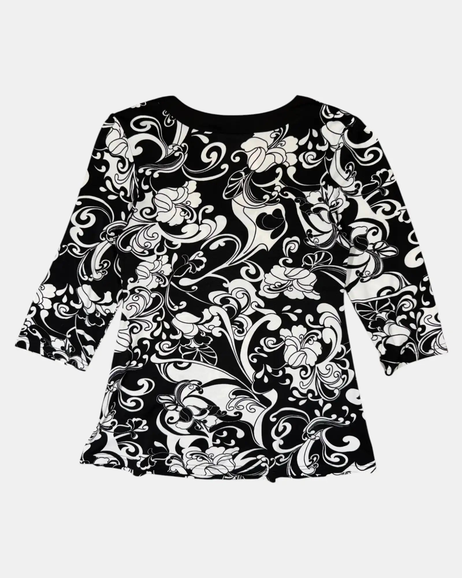 Paisley Pattern Black & White Long Sleeve
