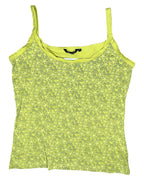 Green Floral Design Tank Top