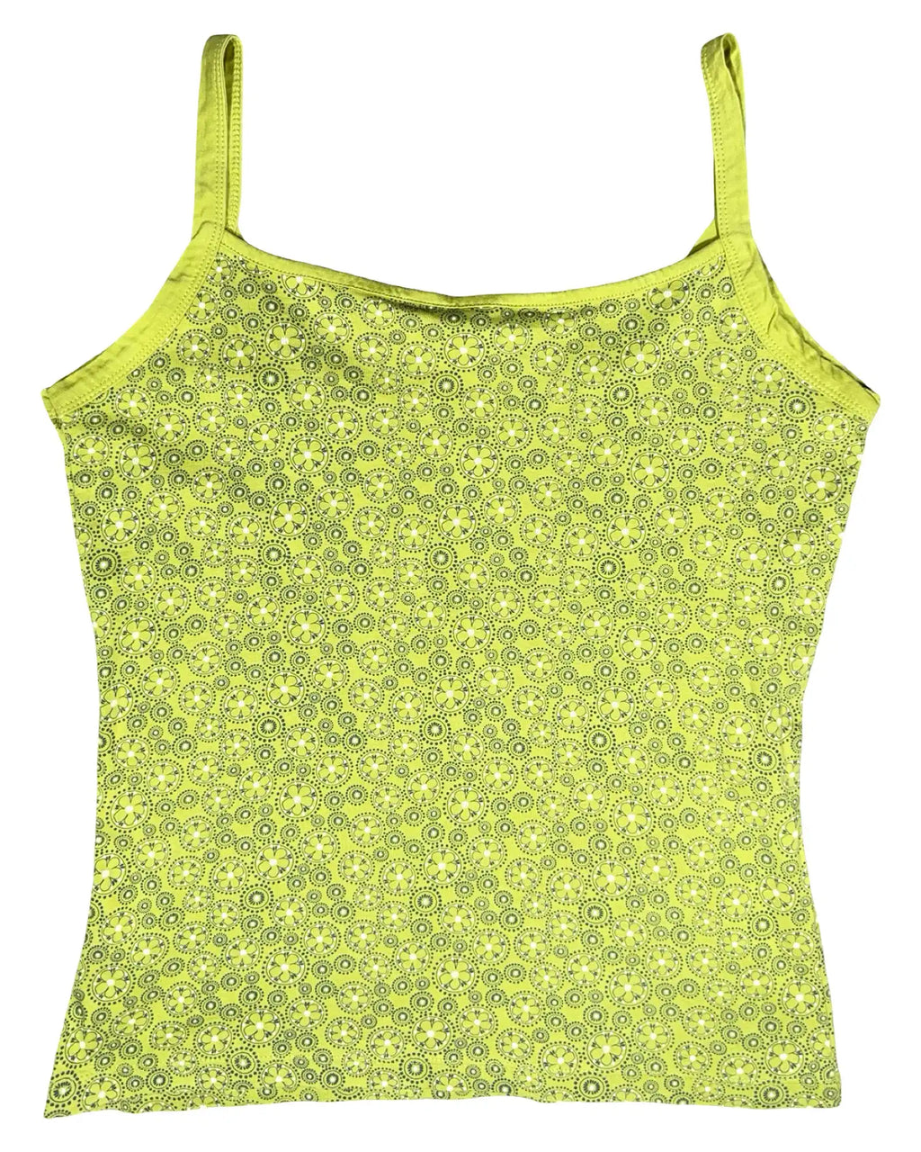 Green Floral Design Tank Top
