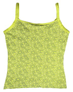 Green Floral Design Tank Top