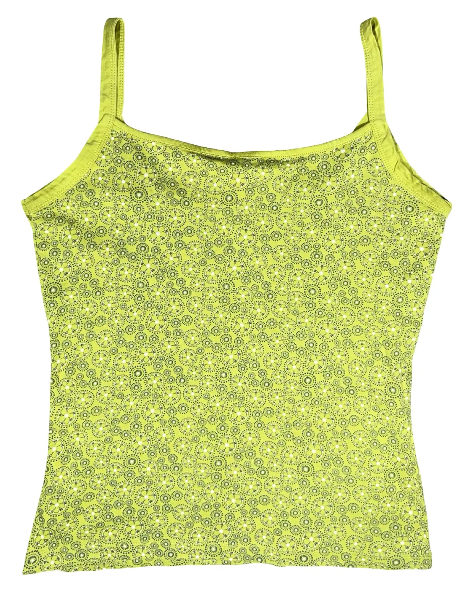 Green Floral Design Tank Top