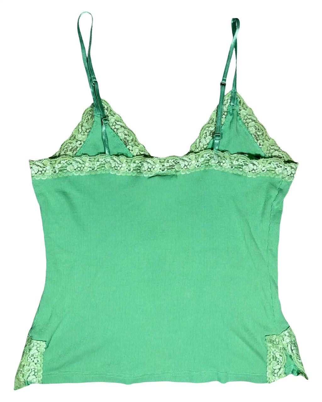 Green Lace Trim Tank Top