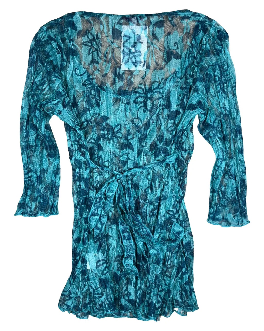 Blue Mesh Lace Long Sleeve