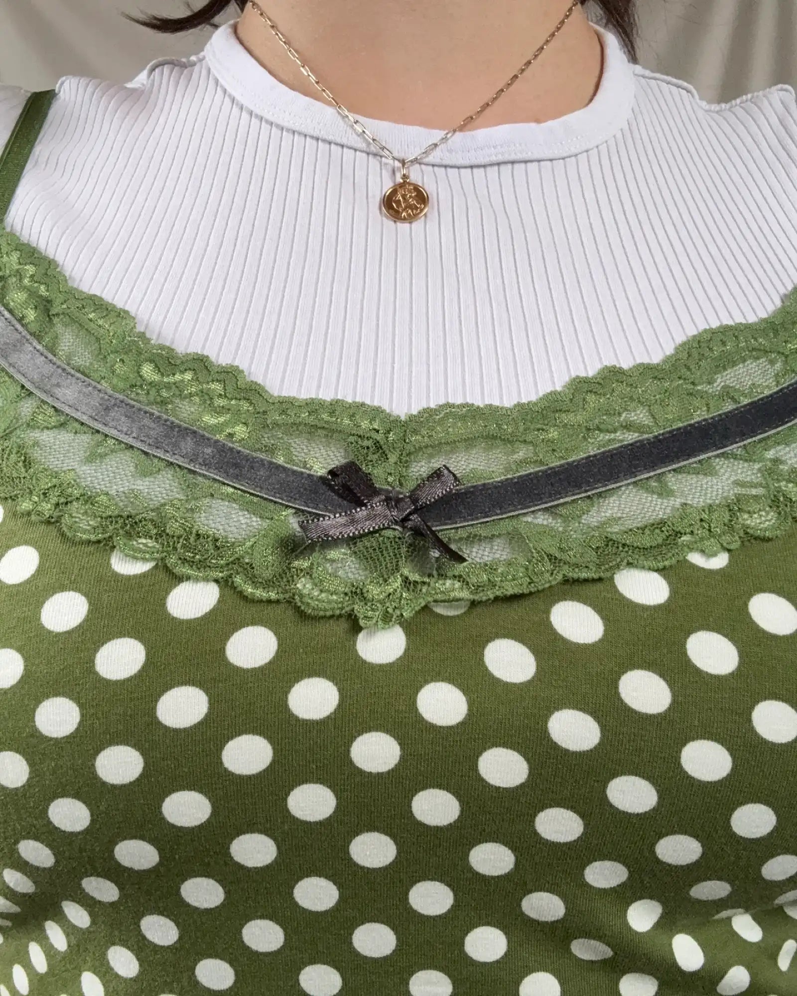 Green Polka Dot Cami Top