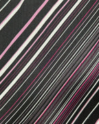 Black Pink Striped Top with Tie Up Sleeve