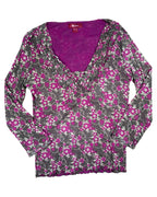 Fairy Core Brown and Pink Flowy Top